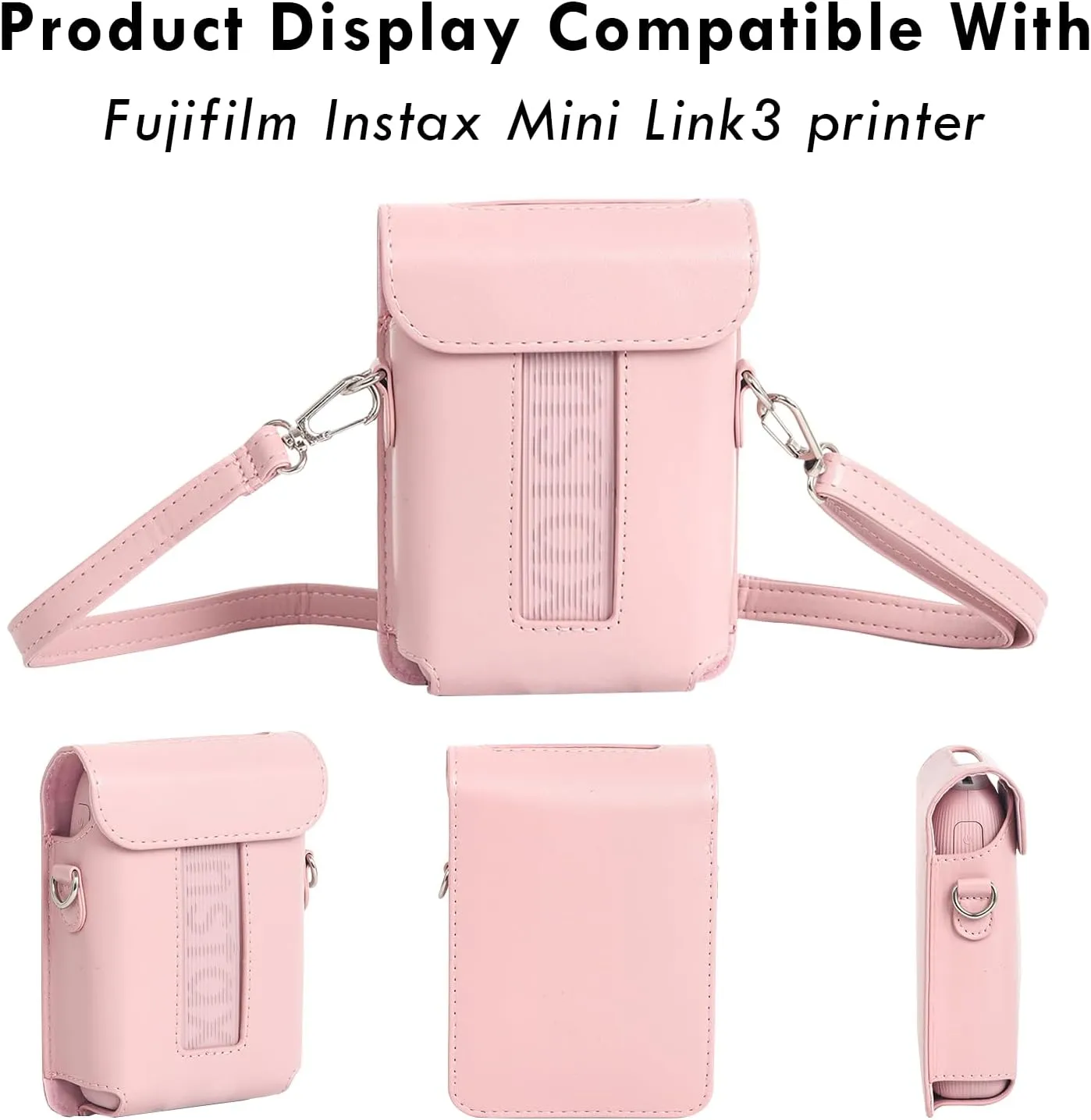 Rieibi Mini Link 3 Case - Protective Case For Fujifilm Instax Mini Link 3 Smartphone Printer, Cover For instax mini Link3 case with Shoulder Strap, For Smartphone Printer PU case