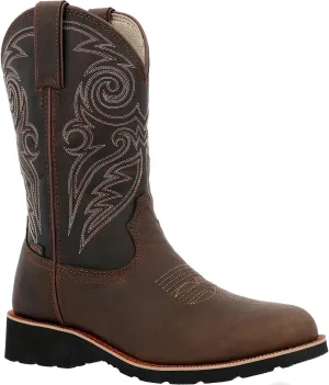ROCKY MonoCrepe 12 Steel Toe Western Boot, Chocolate, Size 12(W)