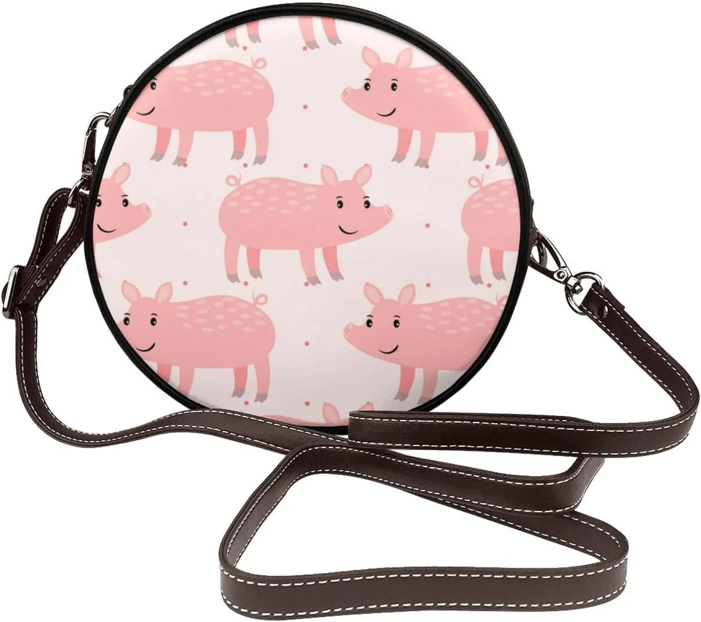 Round Crossbody Shoulder Bag Circle Purse Handbags for Women Small Fashion Clutch Evening Wallet