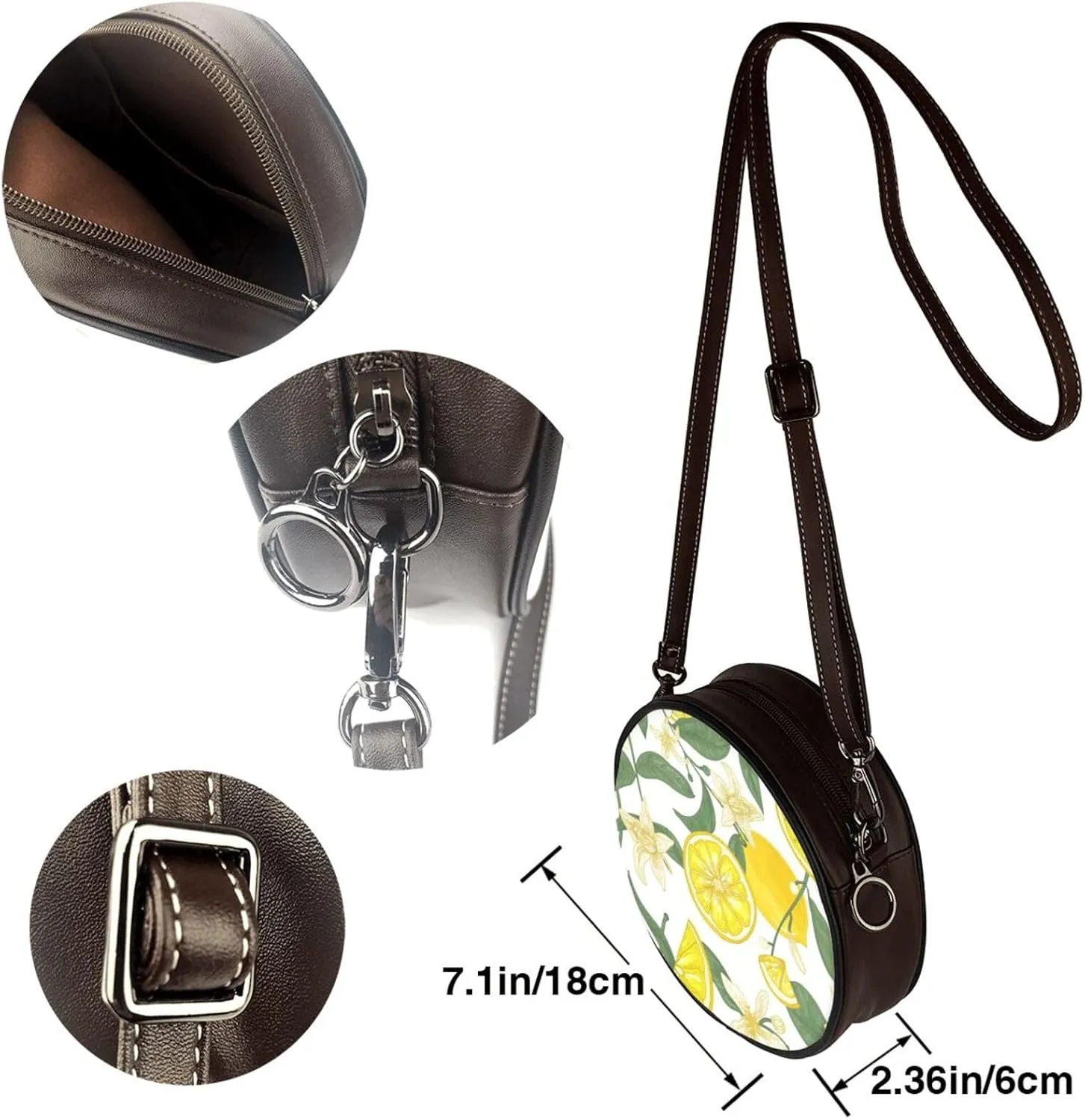 Round Crossbody Shoulder Bag Circle Purse Handbags for Women Small Fashion Clutch Evening Wallet