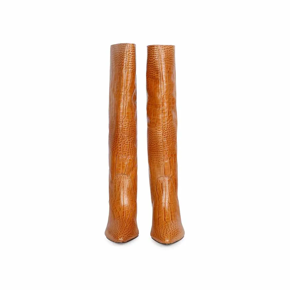 Saint G Textured Tan Leather Handcrafted Boots