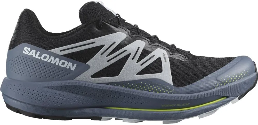 Salomon Men's Pulsar Trail Running Shoe, Black/China Blue/Arctic Ice, US 9 M