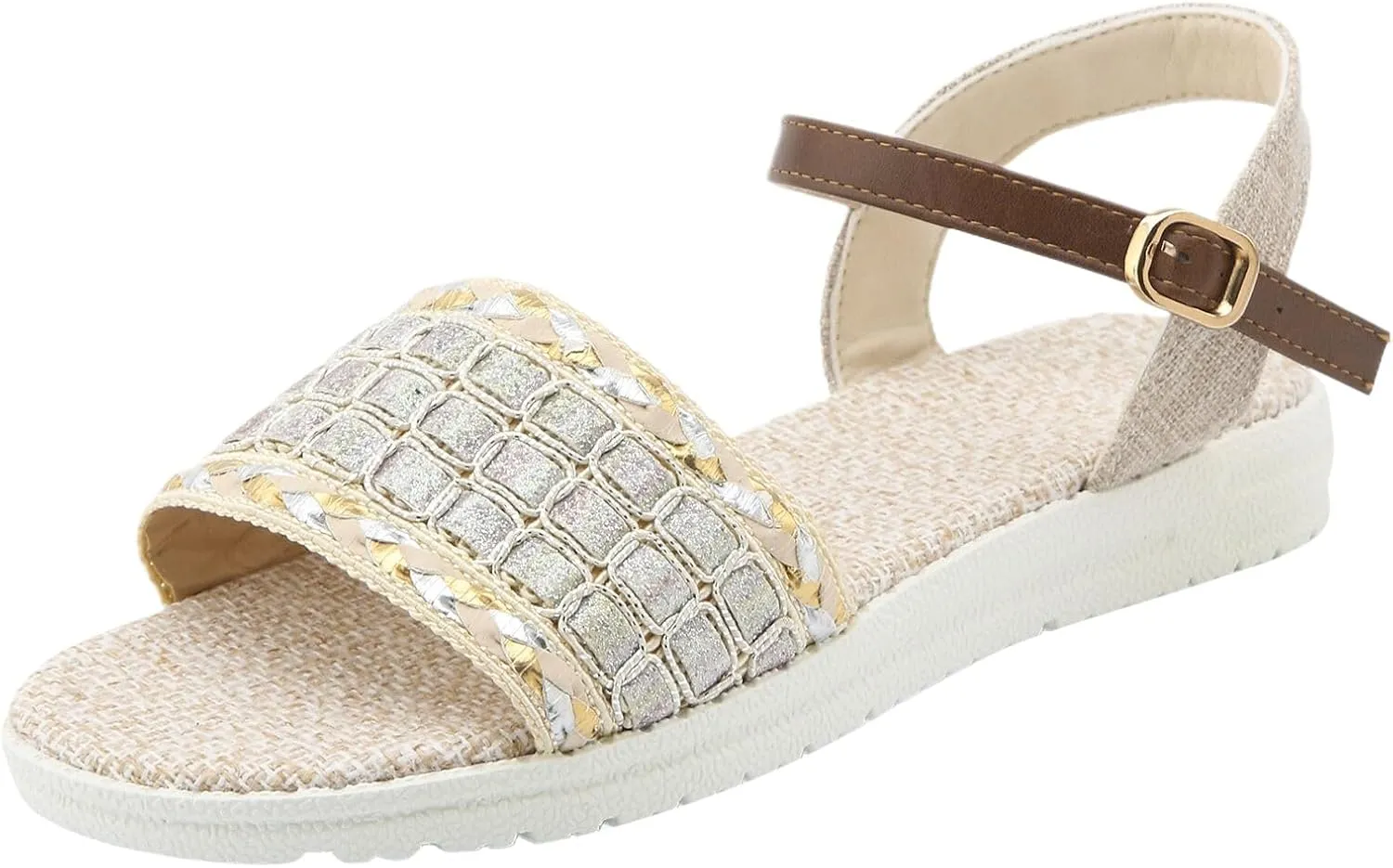 Sandals Women knitted Thick Sole Orthopedic Women's Sandals Summer Dressy Flats Casual Comfortable Platform Sandals