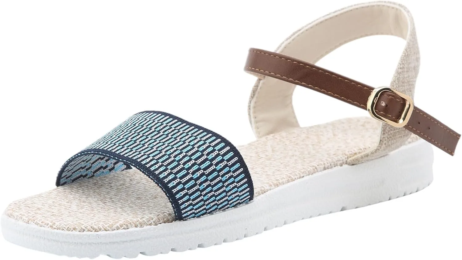 Sandals Women knitted Thick Sole Orthopedic Women's Sandals Summer Dressy Flats Casual Comfortable Platform Sandals