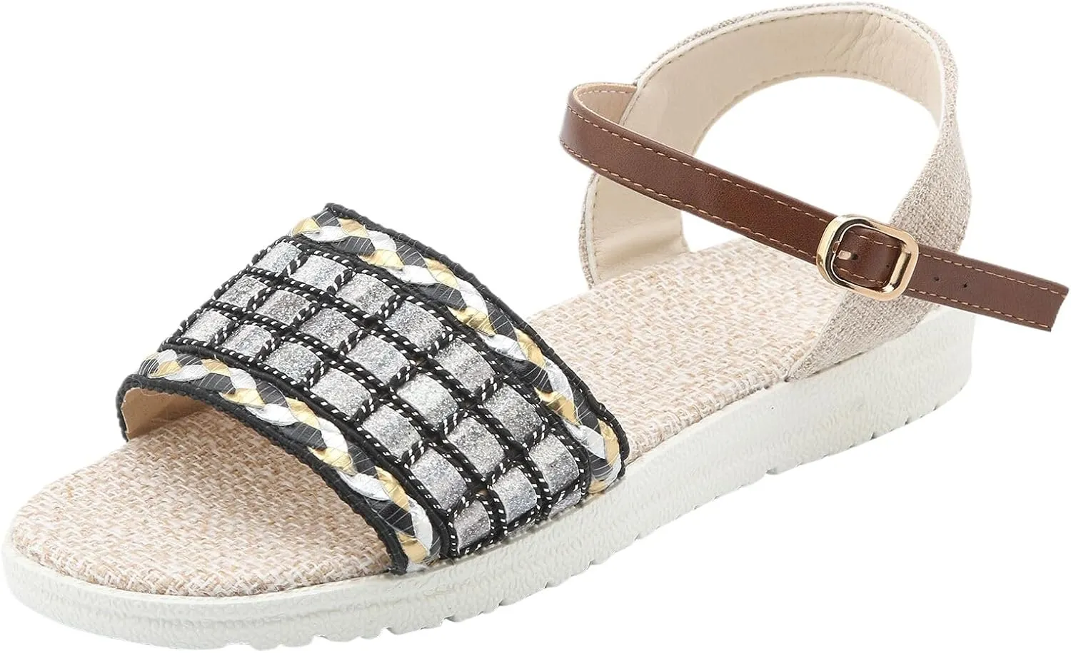 Sandals Women knitted Thick Sole Orthopedic Women's Sandals Summer Dressy Flats Casual Comfortable Platform Sandals