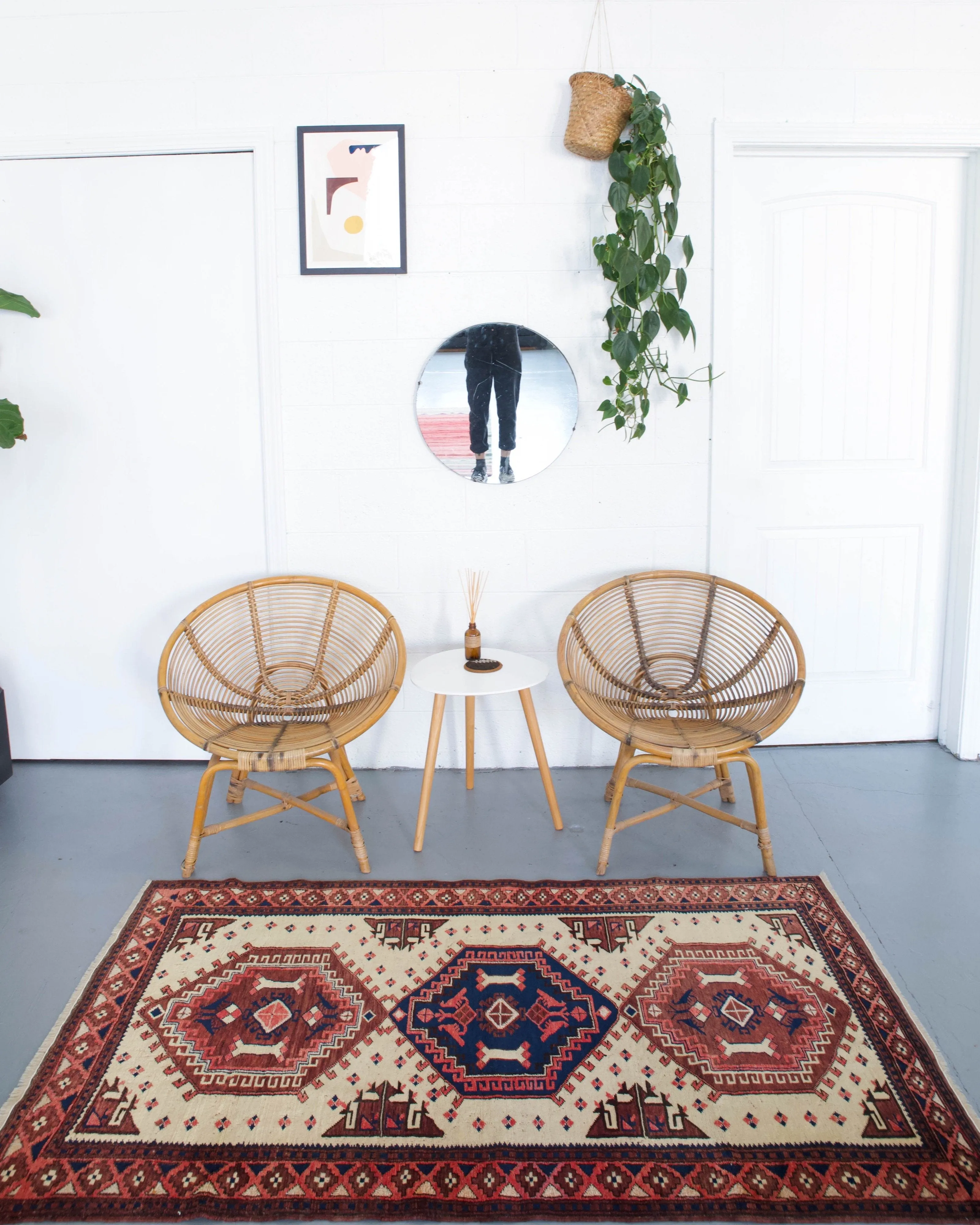 Semi-Antique Turkish Anatolian Nomad Rug 3'7"x6'