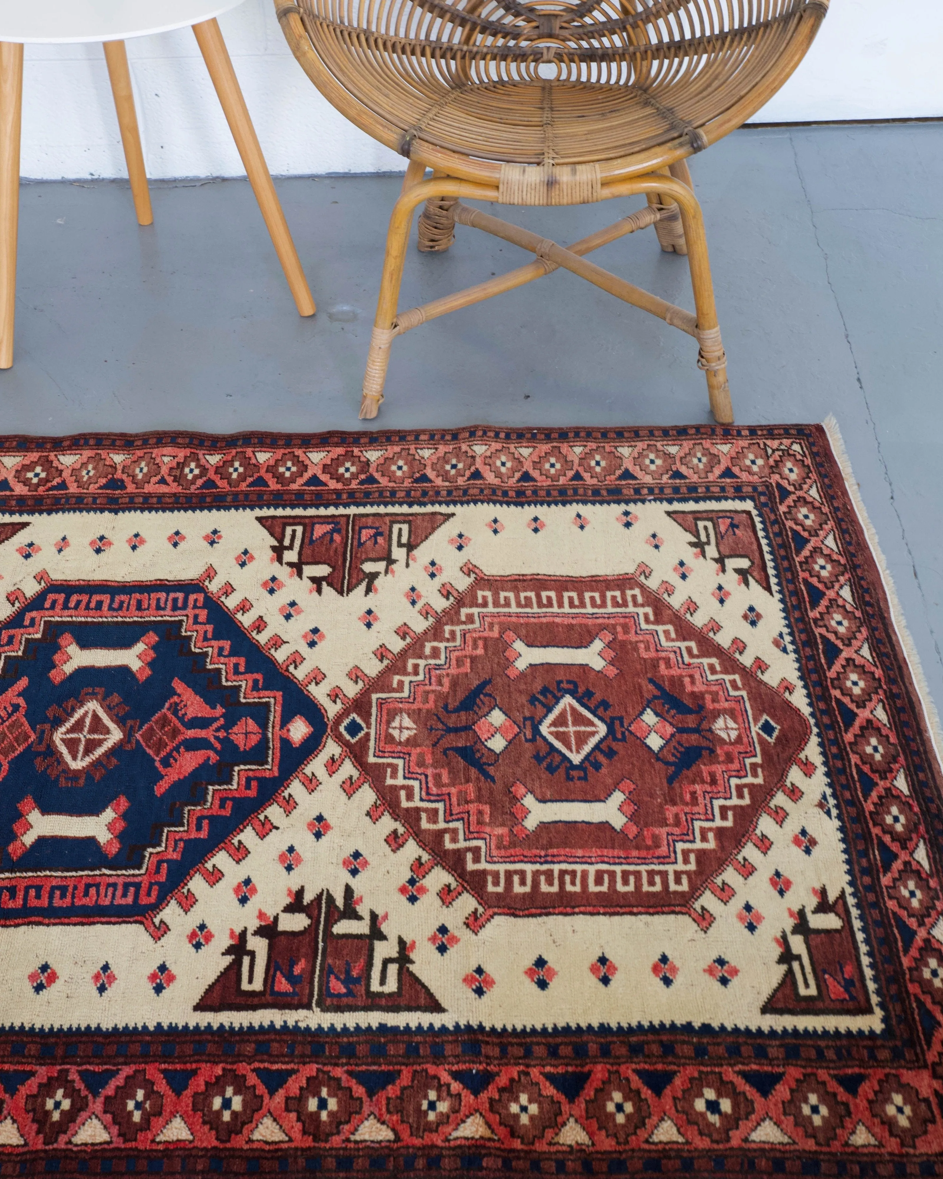 Semi-Antique Turkish Anatolian Nomad Rug 3'7"x6'