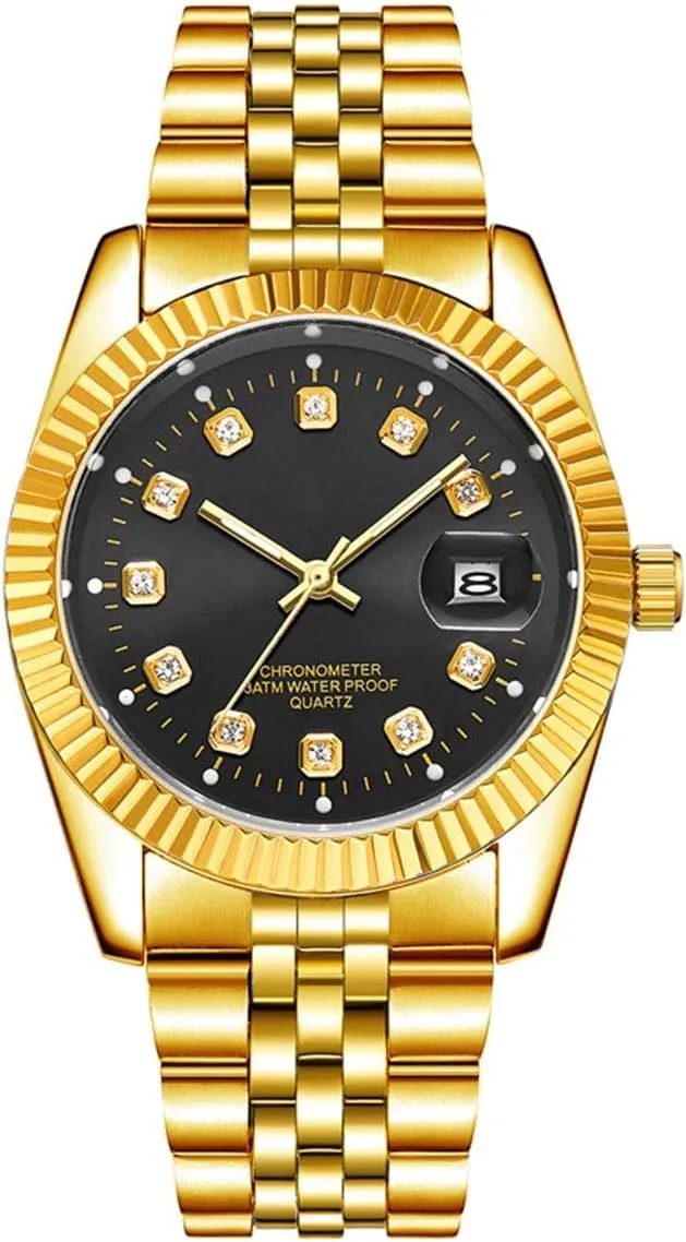 SENRUD Men's Classic Design Analog Quartz Watches Fashion Business Watch Stainless Steel Waterproof Date Casual Wrist Watch for Men