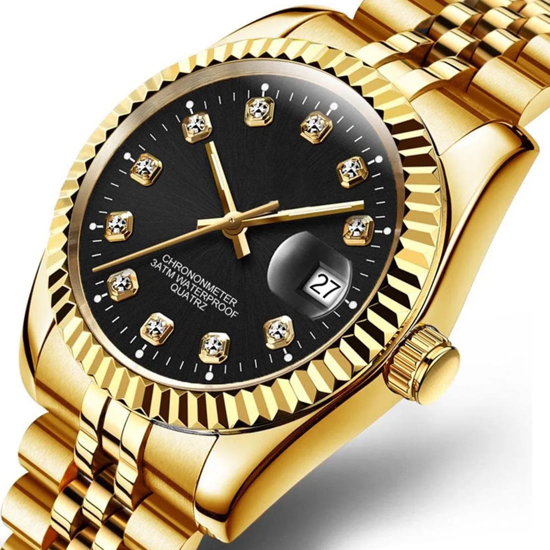 SENRUD Men's Classic Design Analog Quartz Watches Fashion Business Watch Stainless Steel Waterproof Date Casual Wrist Watch for Men