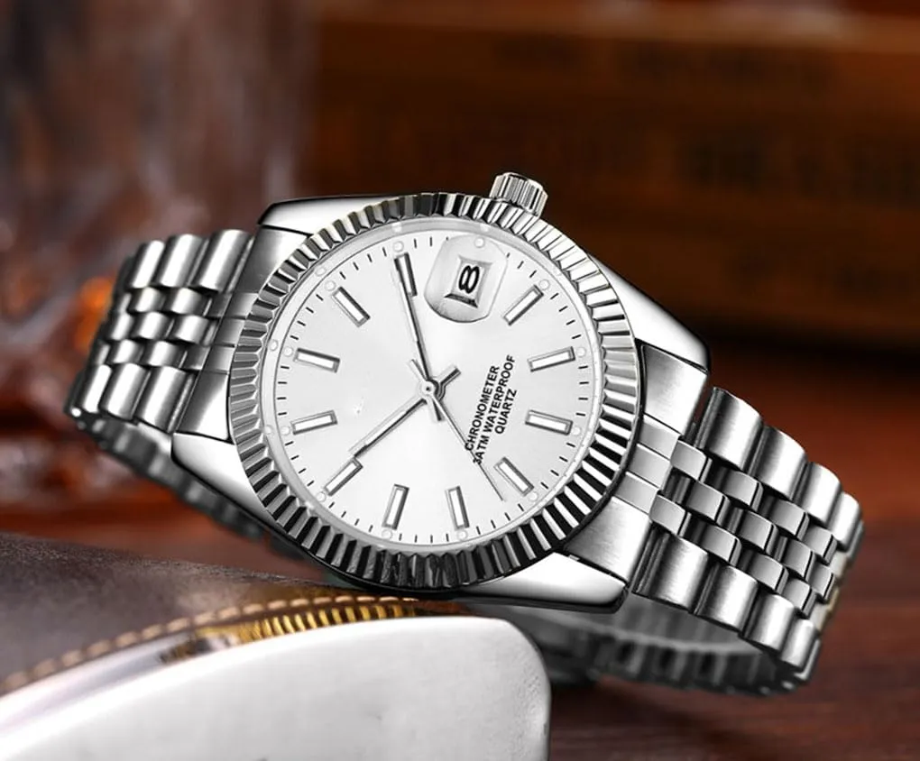 SENRUD Men's Classic Design Analog Quartz Watches Fashion Business Watch Stainless Steel Waterproof Date Casual Wrist Watch for Men