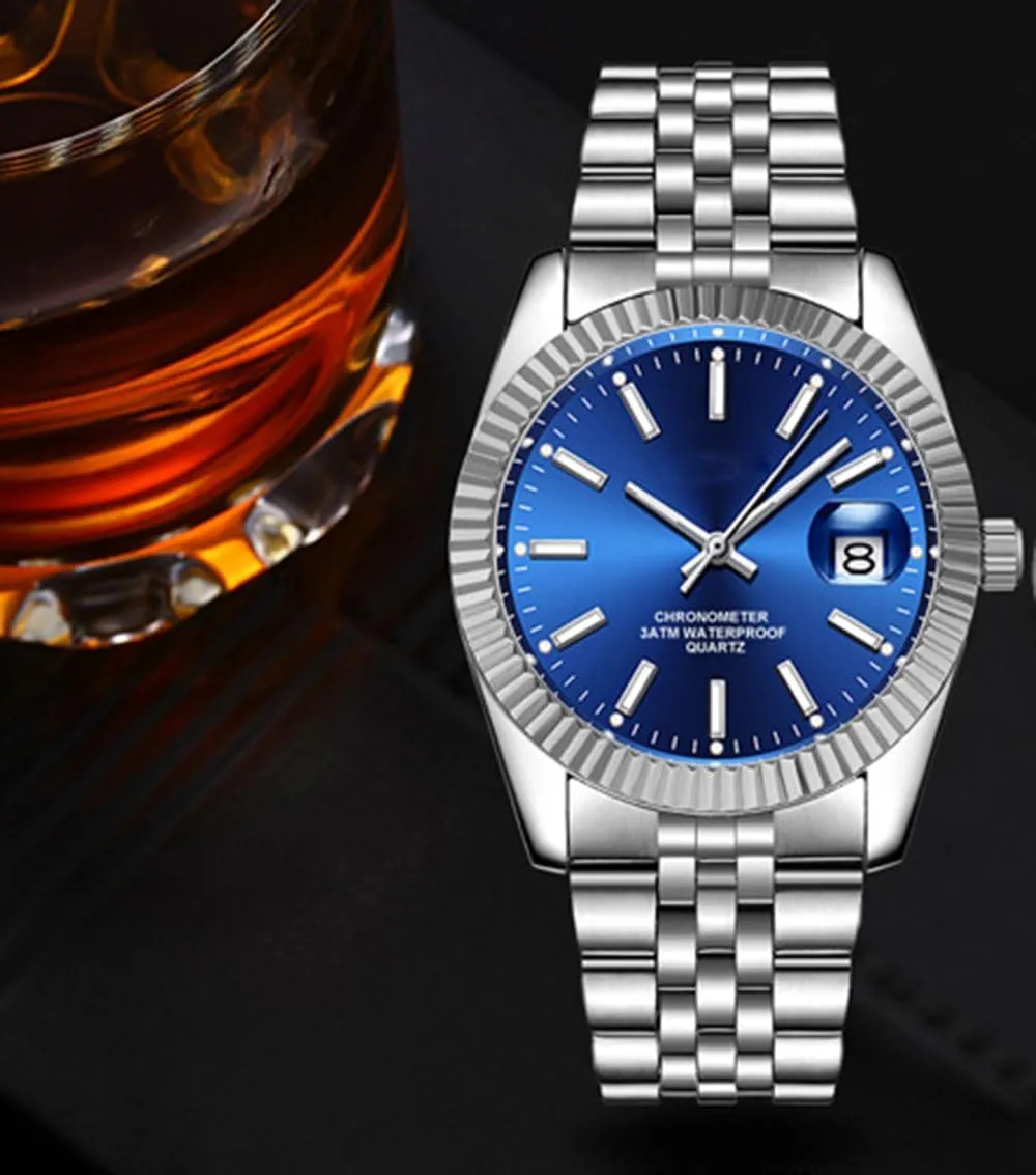 SENRUD Men's Classic Design Analog Quartz Watches Fashion Business Watch Stainless Steel Waterproof Date Casual Wrist Watch for Men