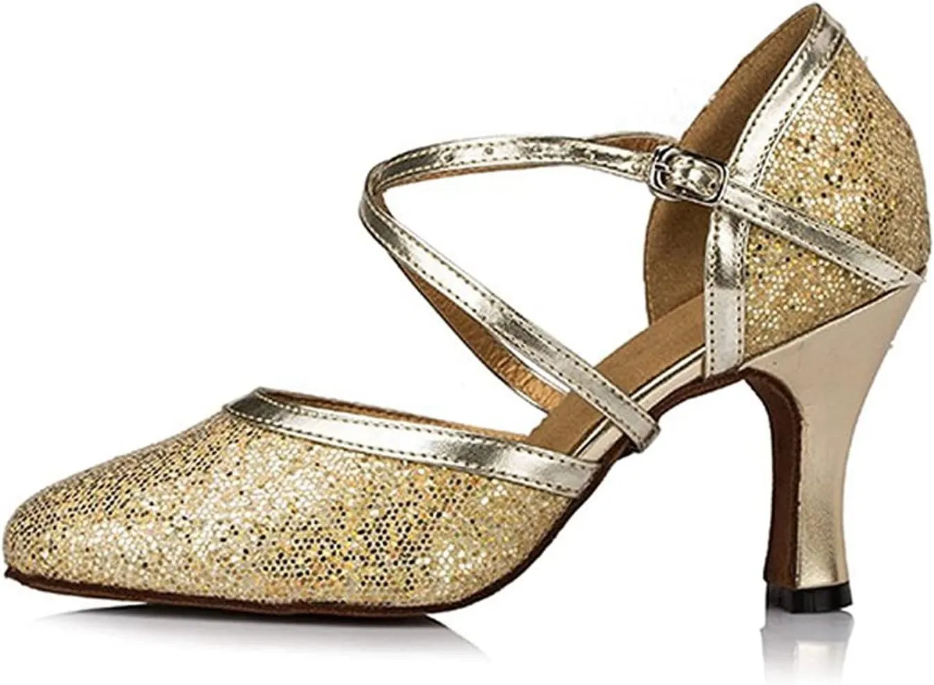 Sequin Women's Suede Sole Party Wedding Shoes Practice Ballroom Dance Shoes for 1920S
