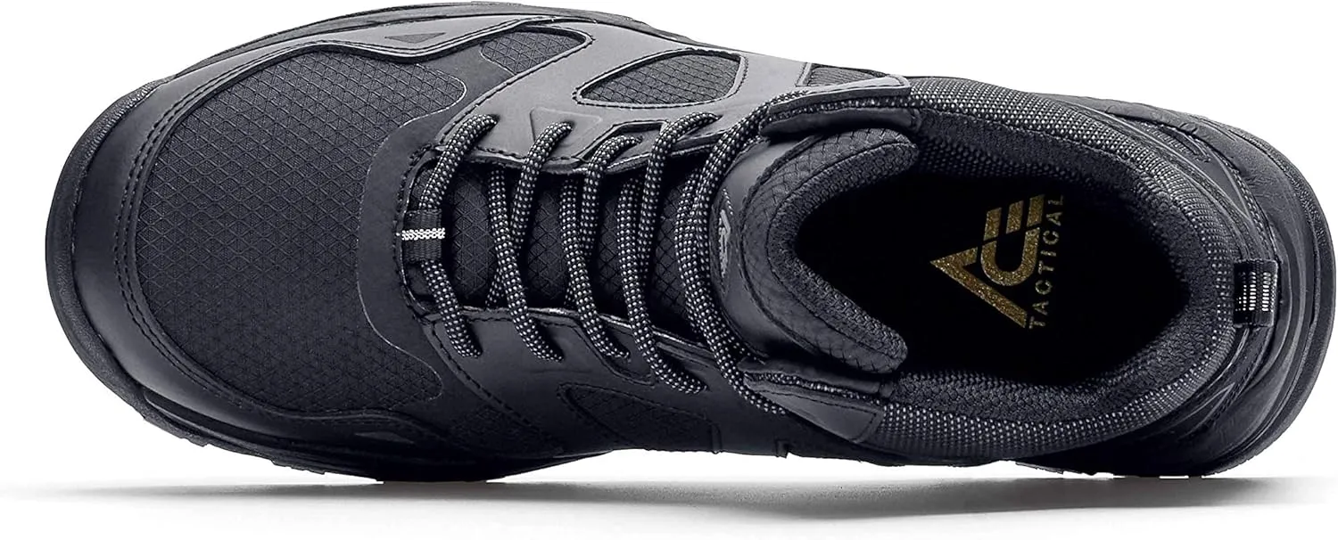 Shoes for Crews Defender Mid, Men's, Women's, Unisex Soft Toe (ST) and Nano Composite Toe (NCT) Work Shoes, Slip Resistant, Water Resistant, Black