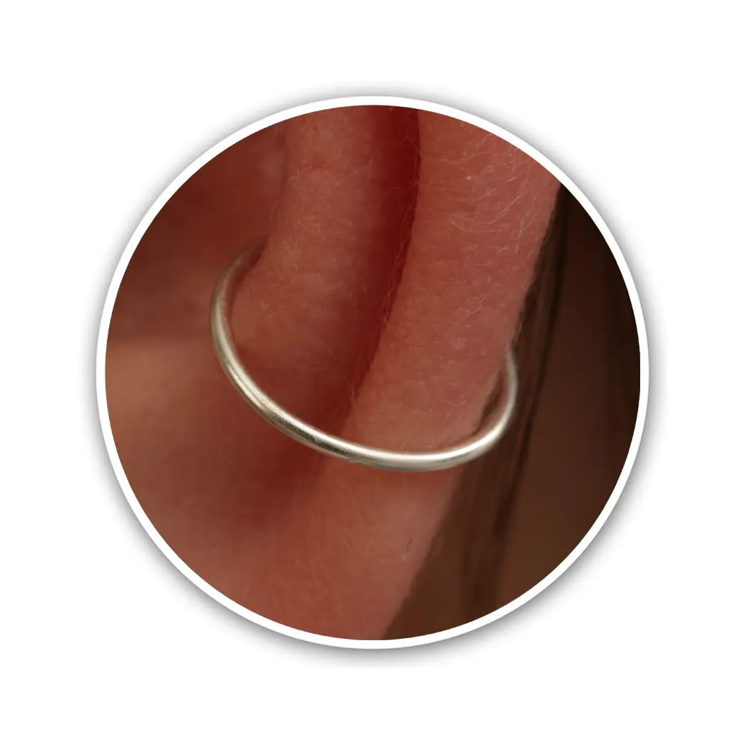 Silver conch Piercing - 20 gauge conch ring, thin cut wire Silver conch hoop - 925 Sterling Silver conch jewelry (silver, sterling-silver)