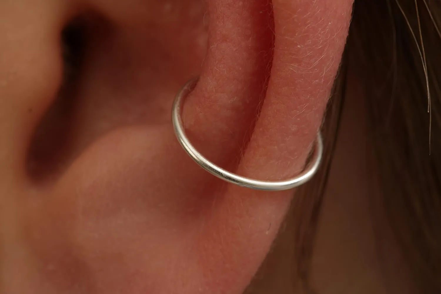 Silver conch Piercing - 20 gauge conch ring, thin cut wire Silver conch hoop - 925 Sterling Silver conch jewelry (silver, sterling-silver)