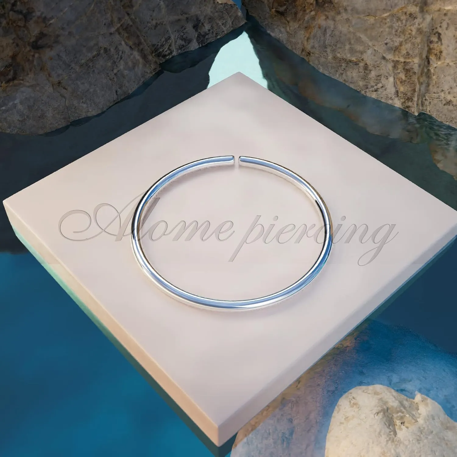 Silver conch Piercing - 20 gauge conch ring, thin cut wire Silver conch hoop - 925 Sterling Silver conch jewelry (silver, sterling-silver)