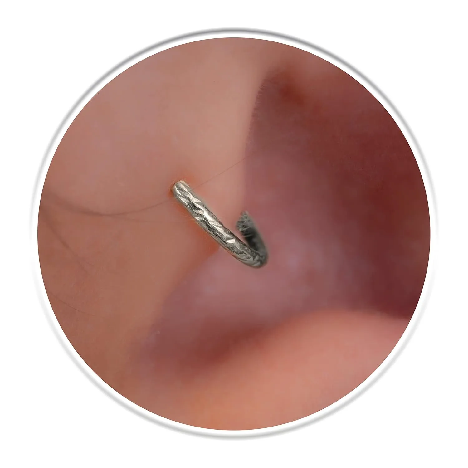 Silver Tragus Hoop Ring - Twist Wire Cartilage Piercings For Women Men - 925 Silver 20 Gauge Ear Rings Hoops Unisex