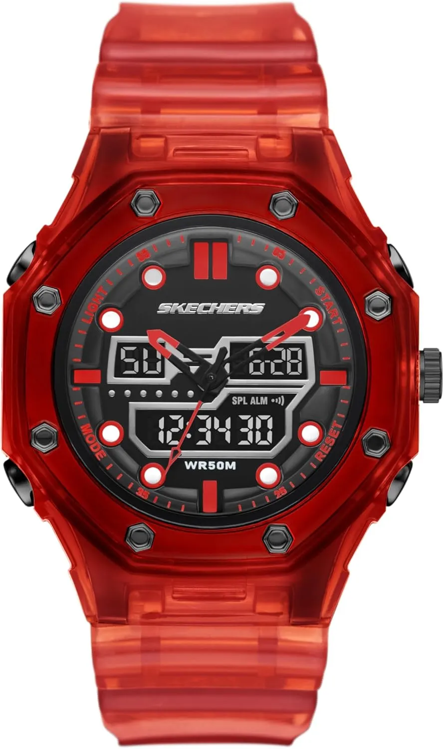 Skechers Men's Matfield Ana-Digi Red Polyurethane Watch (Model: SR1166)