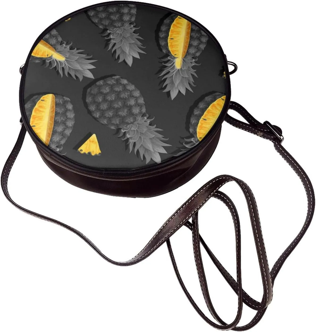 Small Crossbody Bags for Women Round Purses PU Leather Shoulder Bag with Adjustable Strap
