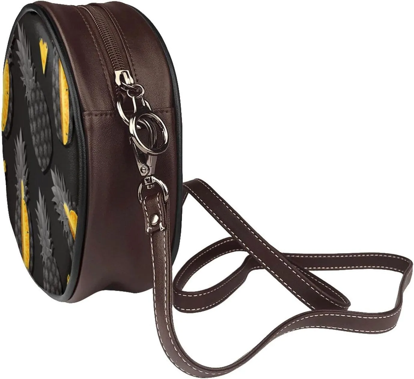 Small Crossbody Bags for Women Round Purses PU Leather Shoulder Bag with Adjustable Strap