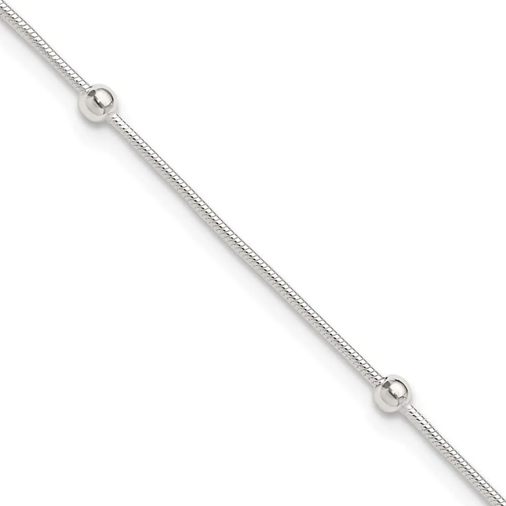 Sonia Jewels Real 925 Sterling Silver Anklet 1.5 extension - with Secure Lobster Lock Clasp 9"