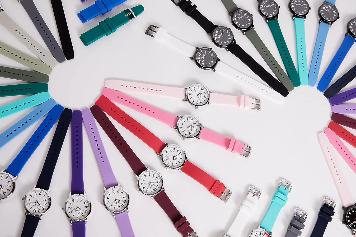 Speidel Replacement 14mm Scrub Silicone Watchband for Nurses, Doctors, Students in Multiple Colors