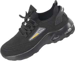 Steel Toe Shoes for Men Women Indestructible Work Shoes Lightweight Puncture Proof Comfortable Water Resistant Safety Sneakers Slip-Resistant Composite Toe Shoes for Construction,Black