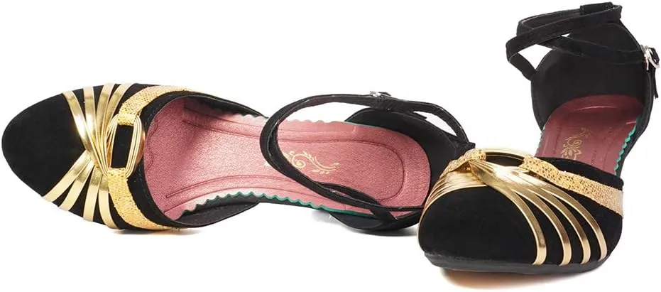 SWDZM Ballroom Dance Shoes Women Closed Toe Latin Salsa Tango Character Practice Dancing Shoes Low Heel