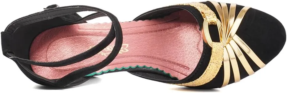 SWDZM Ballroom Dance Shoes Women Closed Toe Latin Salsa Tango Character Practice Dancing Shoes Low Heel