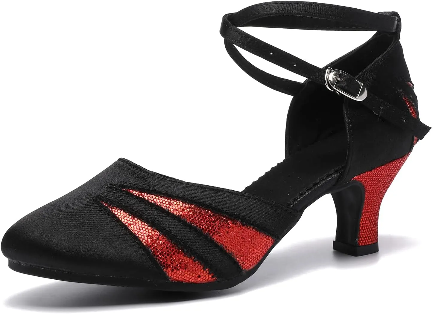 SWDZM Ballroom Dance Shoes Women Low Heel Closed Toe Low Heel Latin Salsa Tango Practice Dancing Shoes
