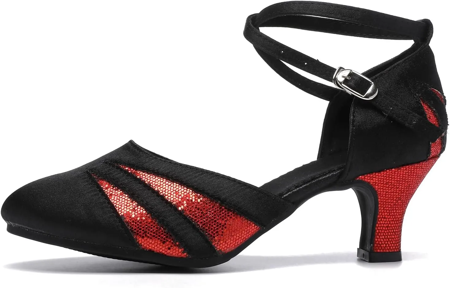 SWDZM Ballroom Dance Shoes Women Low Heel Closed Toe Low Heel Latin Salsa Tango Practice Dancing Shoes