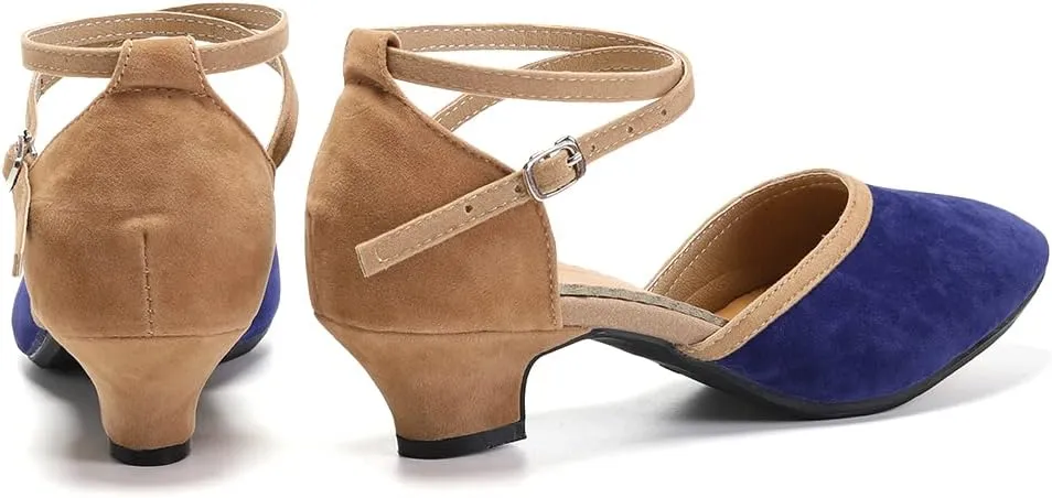 SWDZM Closed Toe Latin Dance Shoes for Women Ballroom Salsa Tango Character Party Wedding Dance Shoes