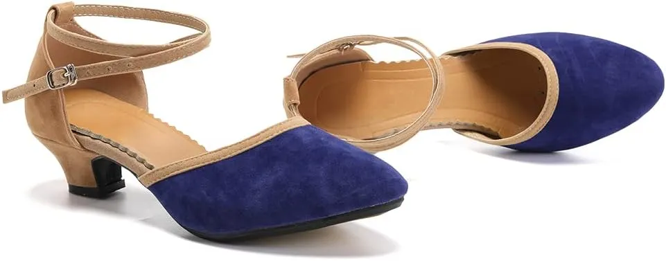 SWDZM Closed Toe Latin Dance Shoes for Women Ballroom Salsa Tango Character Party Wedding Dance Shoes