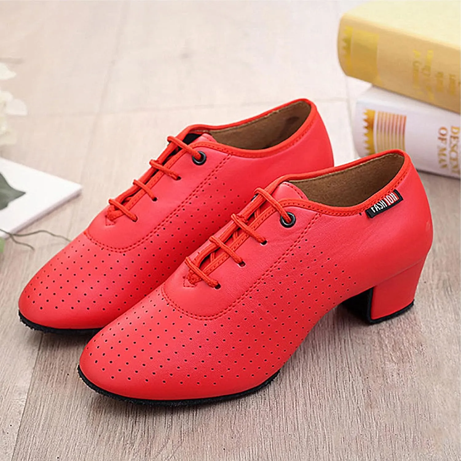 SWDZM Little Boy Big Kids Men Latin Dance Shoes Lace-up Ballroom Practice Shoes for Boy