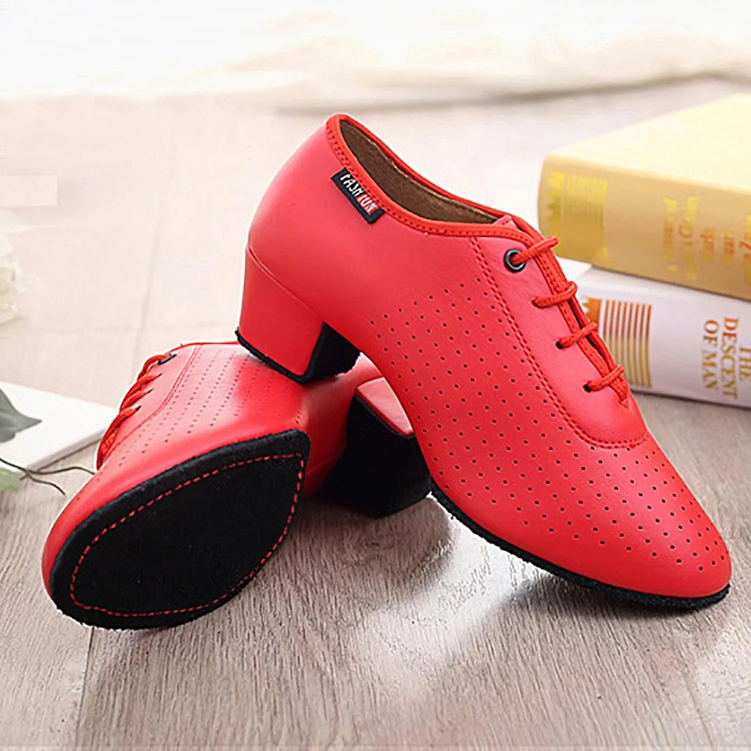 SWDZM Little Boy Big Kids Men Latin Dance Shoes Lace-up Ballroom Practice Shoes for Boy