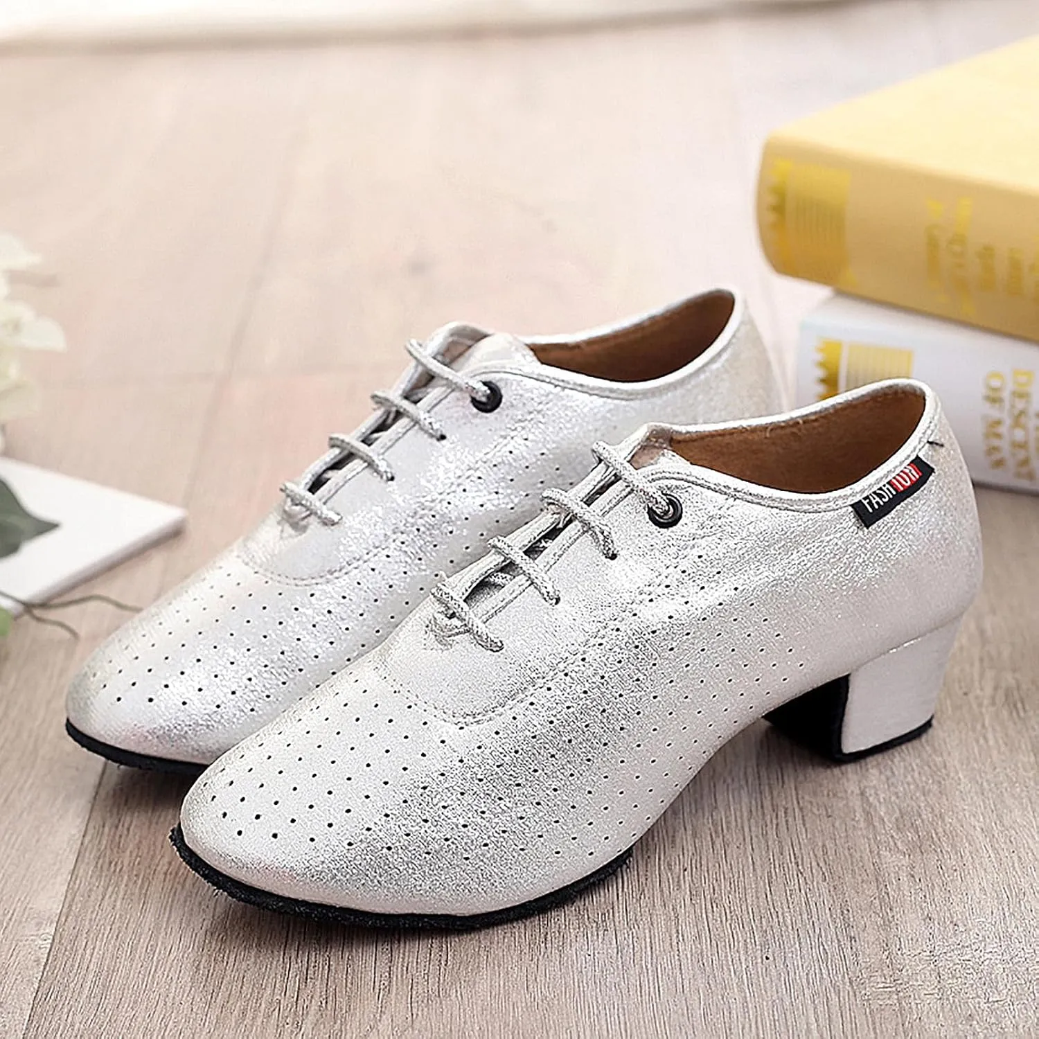 SWDZM Little Boy Big Kids Men Latin Dance Shoes Lace-up Ballroom Practice Shoes for Boy
