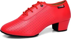 SWDZM Little Boy Big Kids Men Latin Dance Shoes Lace-up Ballroom Practice Shoes for Boy