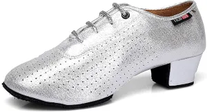 SWDZM Little Boy Big Kids Men Latin Dance Shoes Lace-up Ballroom Practice Shoes for Boy