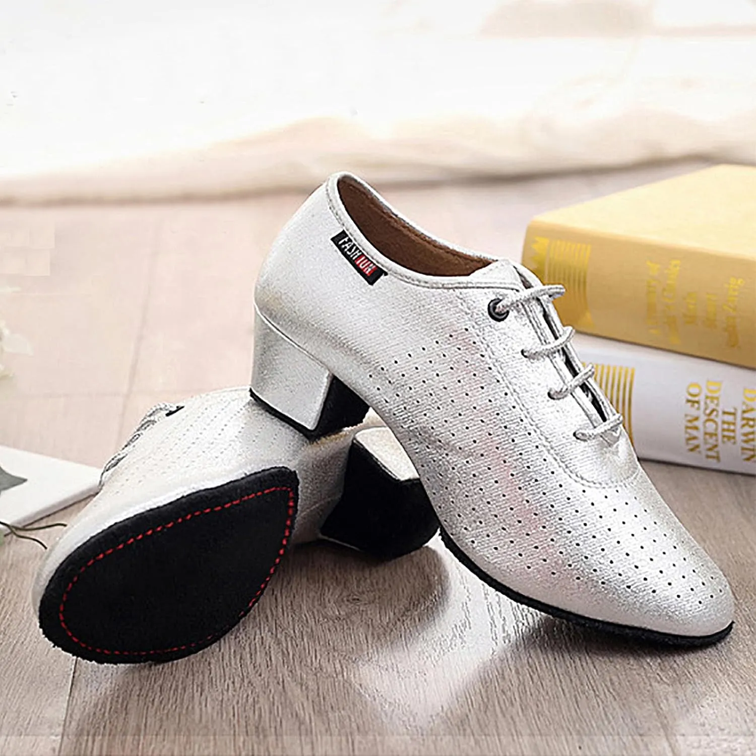 SWDZM Little Boy Big Kids Men Latin Dance Shoes Lace-up Ballroom Practice Shoes for Boy