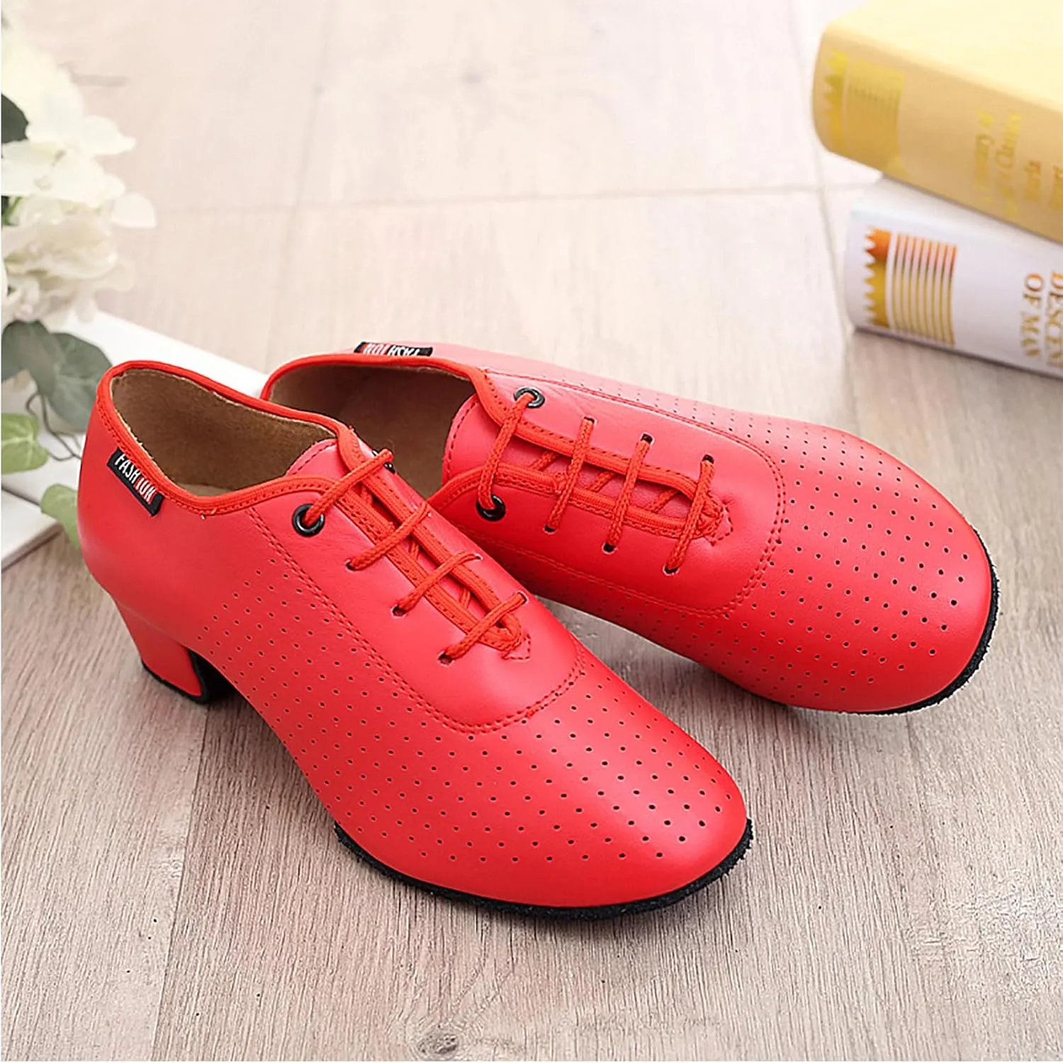 SWDZM Little Boy Big Kids Men Latin Dance Shoes Lace-up Ballroom Practice Shoes for Boy