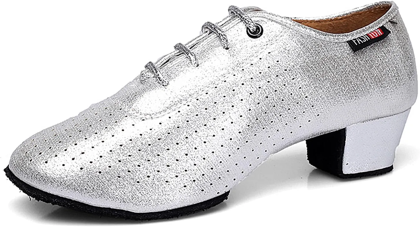 SWDZM Little Boy Big Kids Men Latin Dance Shoes Lace-up Ballroom Practice Shoes for Boy