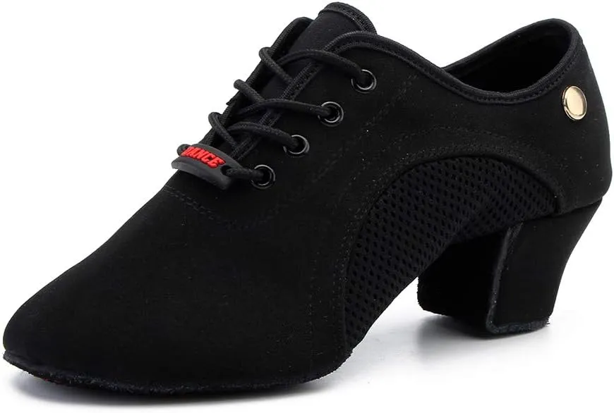SWDZM Men&Women Ballroom Dance Shoes Low Heel Lace up Latin Salsa Practice Dancing Shoes