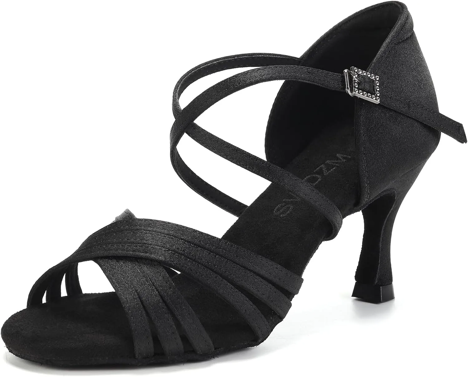 SWDZM Women Latin Dance Shoes Satin Professional Ballroom Salsa Practice Performance Dance Shoes