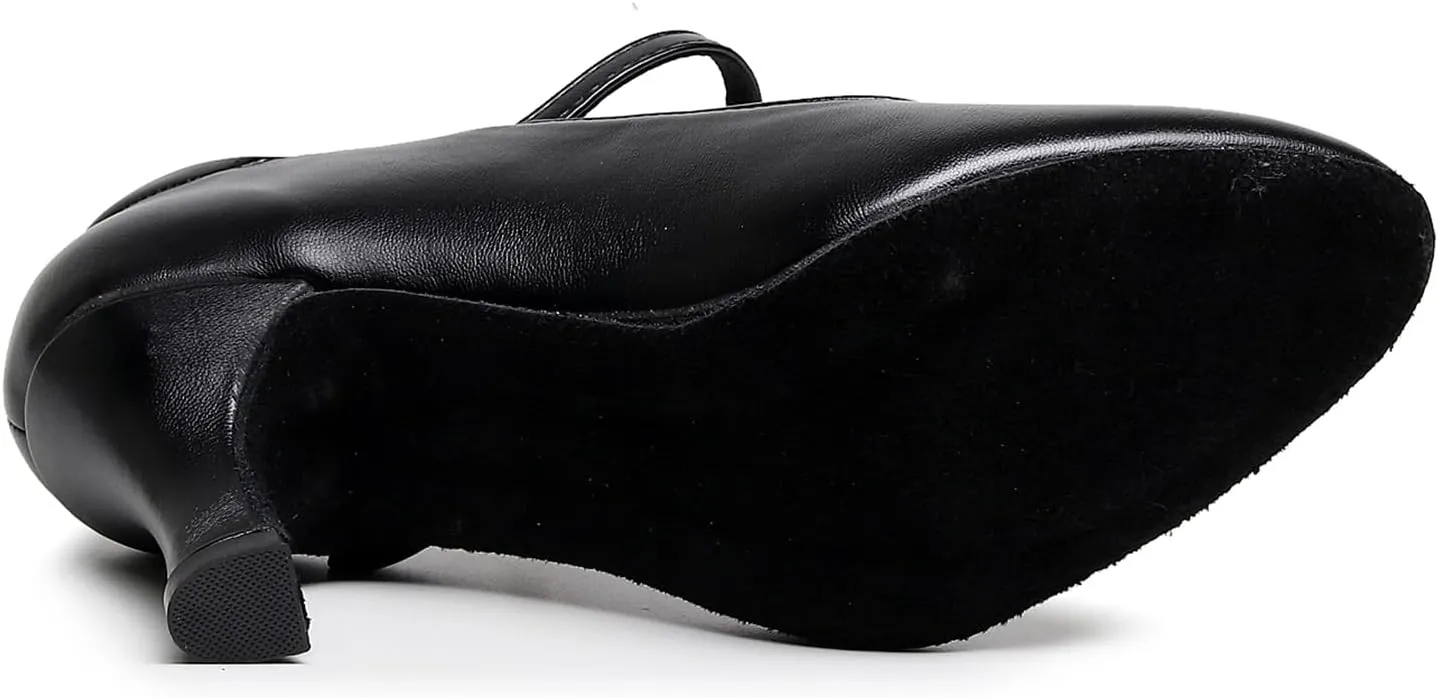 SWDZM Womens Ballroom Dance Shoes Closed Toe Latin Salsa Character Tango Practice Dancing Shoes