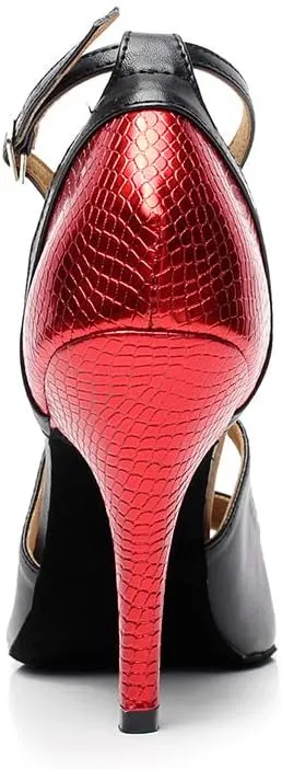 SWDZM Women's Latin Dance Shoes Ballroom Salsa Tango Performance Dance Shoes,Model-QJW6132