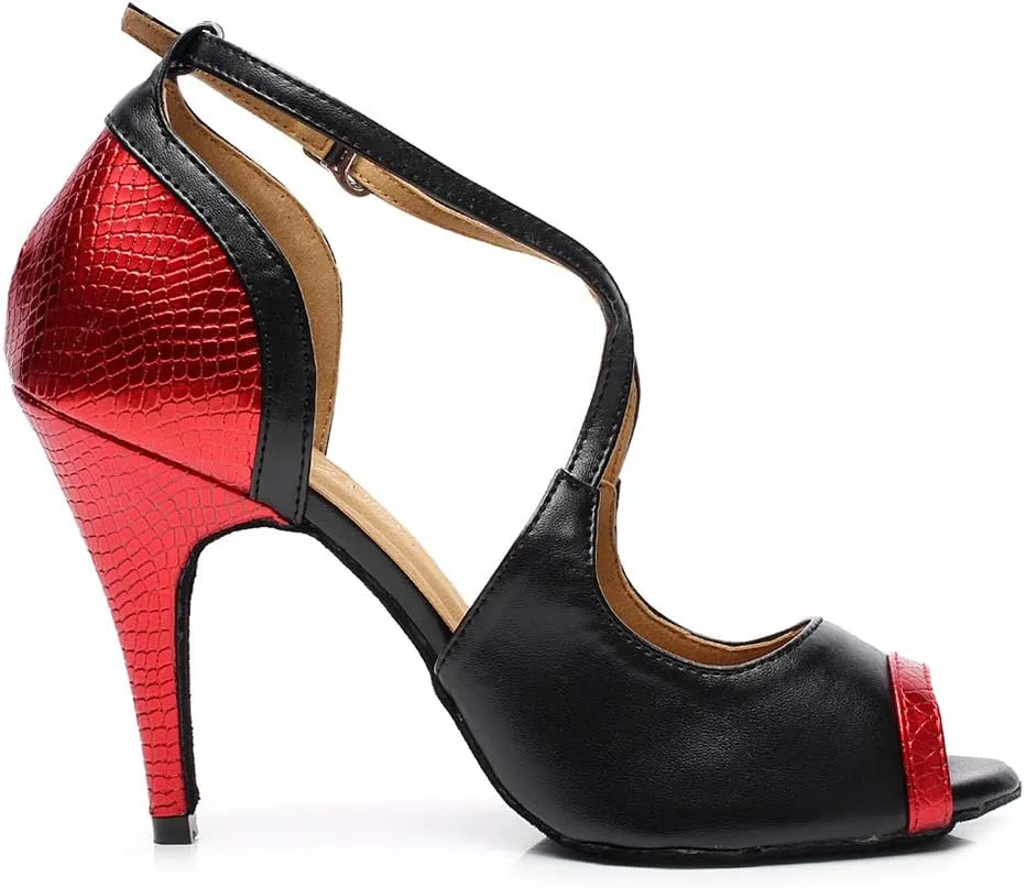 SWDZM Women's Latin Dance Shoes Ballroom Salsa Tango Performance Dance Shoes,Model-QJW6132