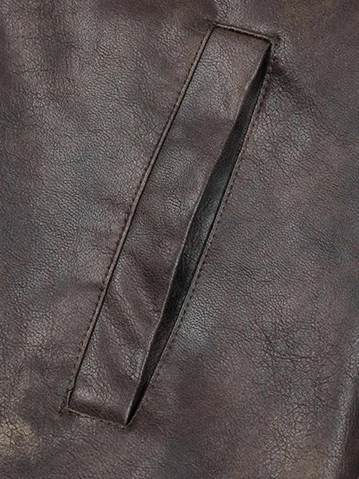 Thesupermade Printed Letter Leather Jacket