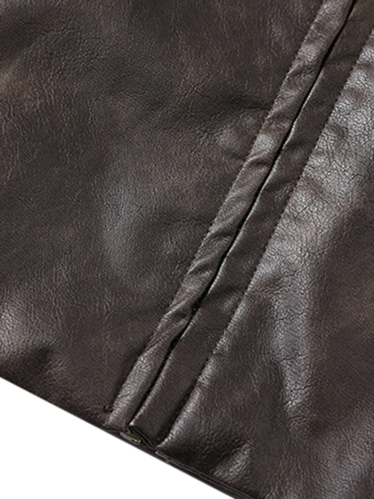 Thesupermade Printed Letter Leather Jacket