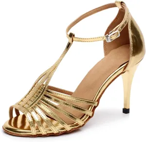 TINRYMX Latin Dance Shoes for Women Salsa Performance Dancing Shoes High Heel,Model QJW-6216
