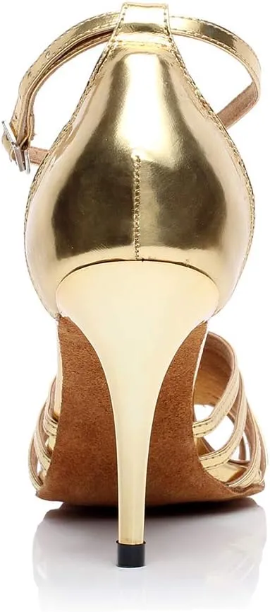TINRYMX Latin Dance Shoes for Women Salsa Performance Dancing Shoes High Heel,Model QJW-6216
